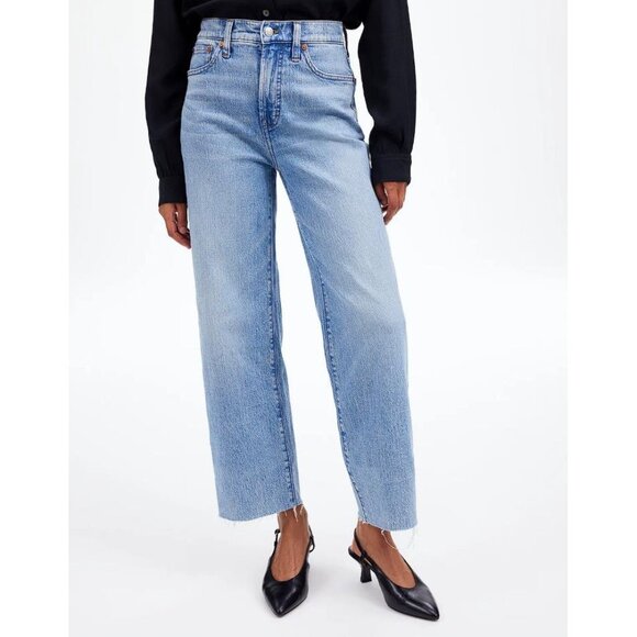 MADEWELL Women's The Perfect Vintage Wide-Leg Crop Jean Size 32T In Altoona Wash - Picture 1 of 11